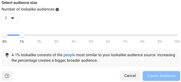 Facebook lookalike audience size