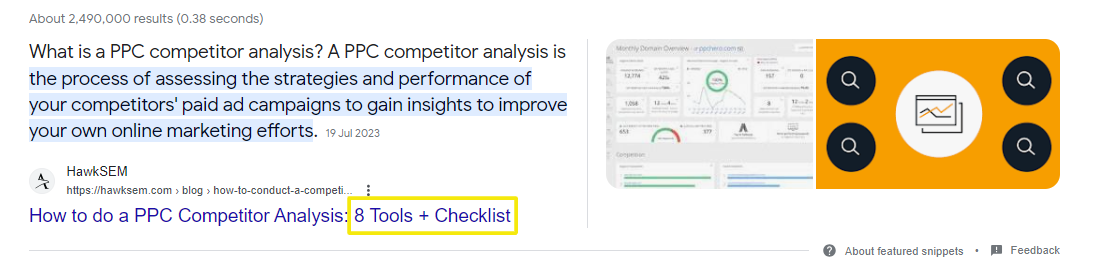 featured snippet information gain
