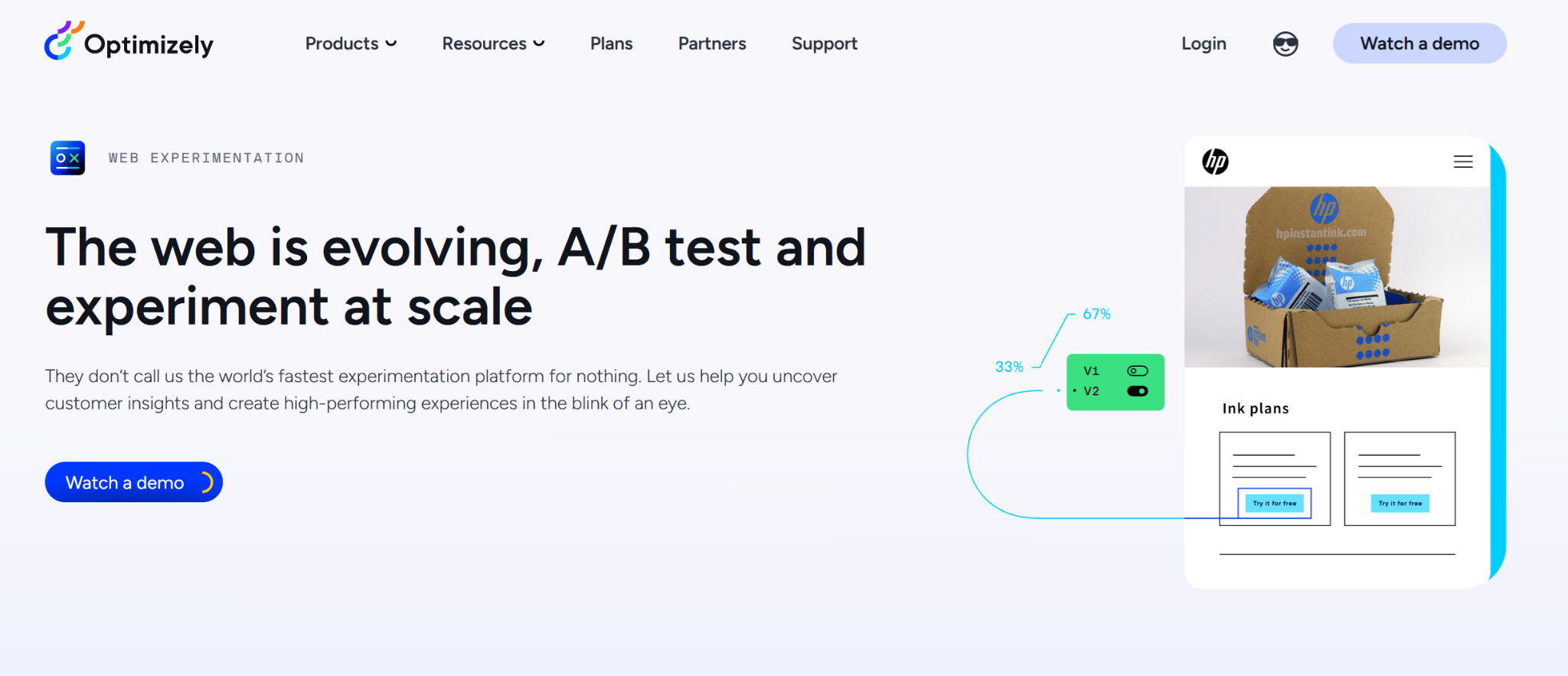 Landing page testing tool – Optimizely